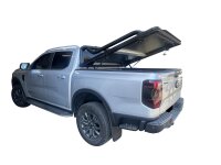 UpStone Ladeflächenabdeckung für FORD RANGER TREMOR mit Extra Cab, ab 2024 bis heute, Aluminium silber, kompatibel mit original Überrollbügel